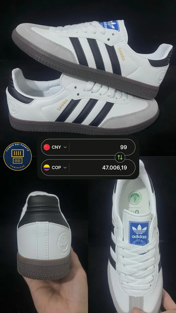 Tenis de un proveedor de la lista, con su precio de fábrica