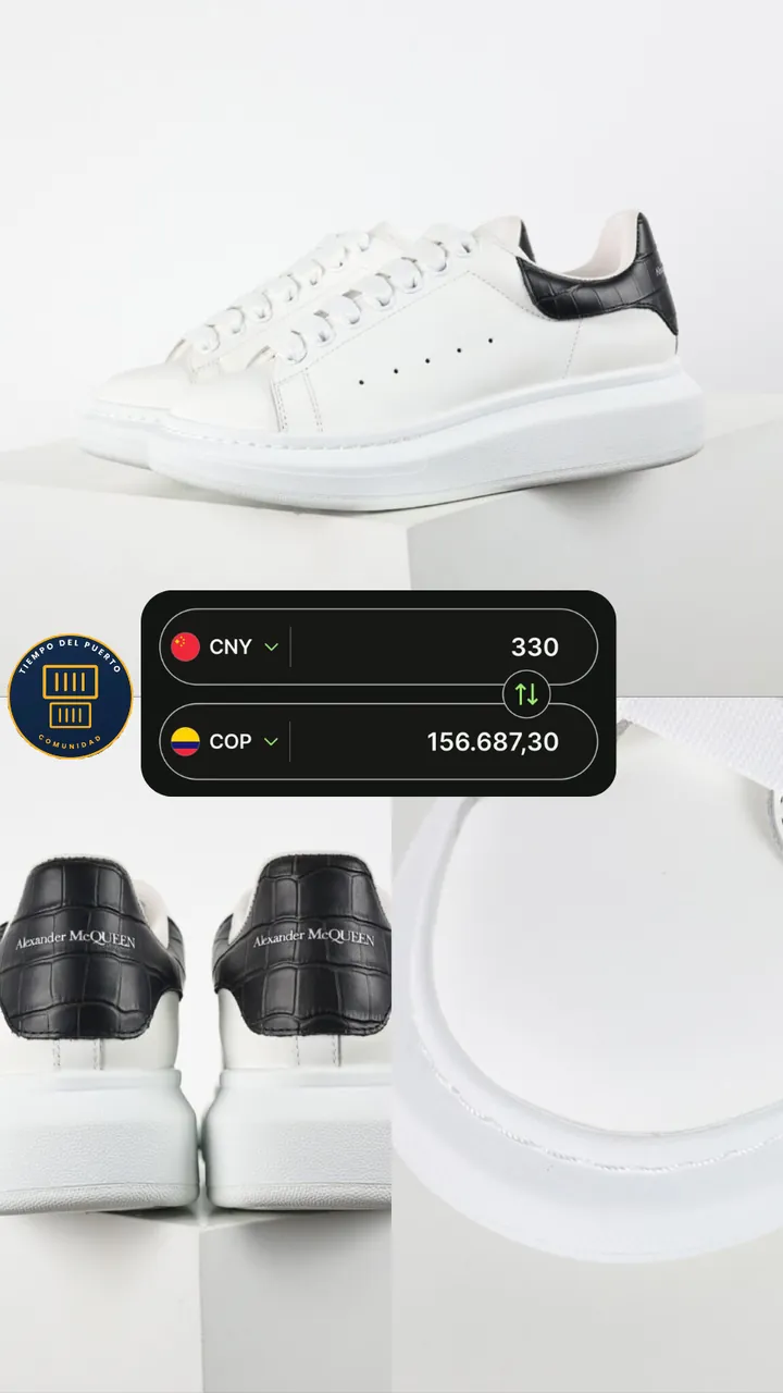 Tenis blancos de un catálogo de la lista