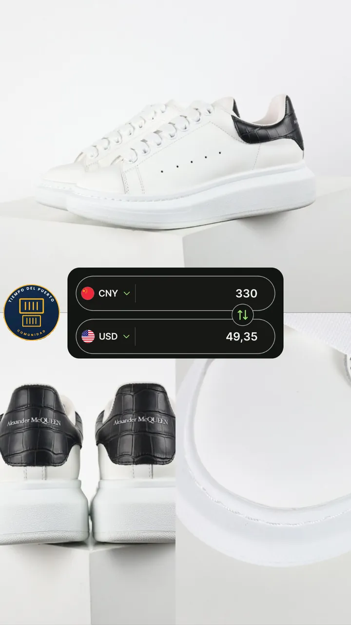 Tenis blancos de un catálogo de la lista
